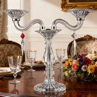 Candelabres de salon en verre, décoration de mariage, centre de table en cristal, chandelier décoratif