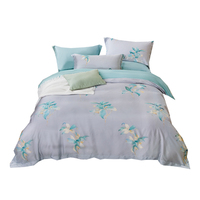 Fleur imprimé 300TC pour TENCEL Fiber drap de lit respirant tissé satin Lyocell tissu sergé Style imprimé tissu ensembles de literie