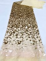 Tissu de dentelle africaine pour mariage, nouveau modèle 2026, vente en gros d'usine, couleur noir et or, broderie de paillettes