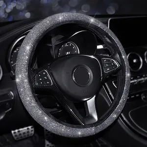 New Bling Bling Diamond rhinestone Car steering wheel cover crystal for Women Car accessories Interior