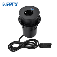 Multiprise de bureau USB-C multifonction 65W 16A 250V encastrable avec prise inférieure pour bureaux à domicile et au bureau