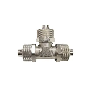 ข้อต่อลมแบบสามทาง ล็อคเร็ว แบบเกลียวตัวเมีย Camozzi 1540 ตัวเรือนทองแดง สำหรับท่อลม PE/PU/PA รุ่น YTNE - Product Image 1