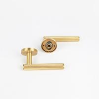 Poignée de porte en laiton massif avec plaque de finition noire mate, levier de verrouillage pour porte intérieure de maison, villa, hôtel
