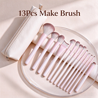 13 Buah/10 Buah/7 Buah/5 Buah Set Kuas Rias Profesional Bunga Persik Kuas Kosmetik Bulu Sintetis Lembut dengan Tas Penyimpanan PU