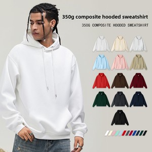<span class=keywords><strong>Felpa</strong></span> con Cappuccio in Cotone Tinta Unita Antipiega per Primavera/Autunno; Abbigliamento Unisex per Classe/Lavoro; <span class=keywords><strong>Felpa</strong></span> Trendy - Product Image 2