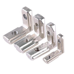 European Standard Aluminum Profile Accessories 2030 40 45 Silver Built-In Corner Groove Connectors <b>Black</b> Right Angle Connectors - Product Image 1