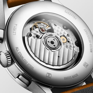 Vintage <b>Chronograph</b> <b>Automatic</b> Mechanical Watch with Arabic Dial Leather Strap for Men Longinesing - Product Image 5