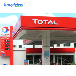 Trạm Xăng Trạm Xăng Bảng Hiệu Chiếu Sáng Thiết Kế Theo Yêu Cầu Chống Nước Ngoài Trời Kết Cấu Thép Tấm Che Trạm Xăng - Product Image 1