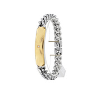 Bracelet léger en acier inoxydable pour homme, pliable, texturé, à bord diagonal, tridimensionnel, espacé, au design affirmé, tendance et rétro
