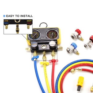 2smanifold gösterge takımı HVAC A/C soğutma kiti AC pirinç <span class=keywords><strong>R134A</strong></span> oto servis kiti - Product Image 5