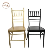 Chaises Chiavari de mariage en gros à prix réduit, chaises de salle à manger Chiavari empilables en métal doré à vendre