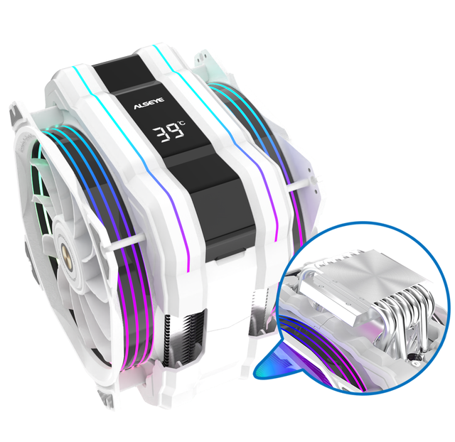 New RGB Style Gaming PC Air Cooling 120mm Fan Heatsink 6 Heat Pipe ARGB CPU Cooler Intel LGA AMD Copper Radiator LED Function