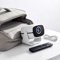 Projecteur LED portable, système intelligent Android, commande vocale AI, rotation, prise en charge du Wi-Fi, décodage 1080P, haut-parleurs intégrés, pour la maison et l'extérieur