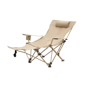 Chaise pliante d'extérieur à dossier haut avec repose-pieds, chaise de camping portable, chaise de directeur rectangulaire, utilisation décontractée en jardin - Product Image 3