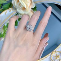 925 Sterling Silber Perfekte Rosenblütenform Ohrstecker CZ Kubisches Zirkonia Kamelie Rosen-Ohrringe für Damen