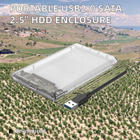 Box esterno trasparente per HDD da 2,5 pollici USB 3.0 SATA, custodia per disco rigido senza attrezzi, box esterno USB 3.0 SATA per HDD da 2,5 pollici