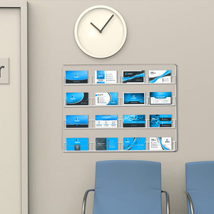 Moderno Soporte de <span class=keywords><strong>Pared</strong></span> para Tarjetas de Visita de Acrílico Transparente con Adhesivo, Exhibidor de Tarjetas Múltiples, Soporte de Corte - Product Image 3