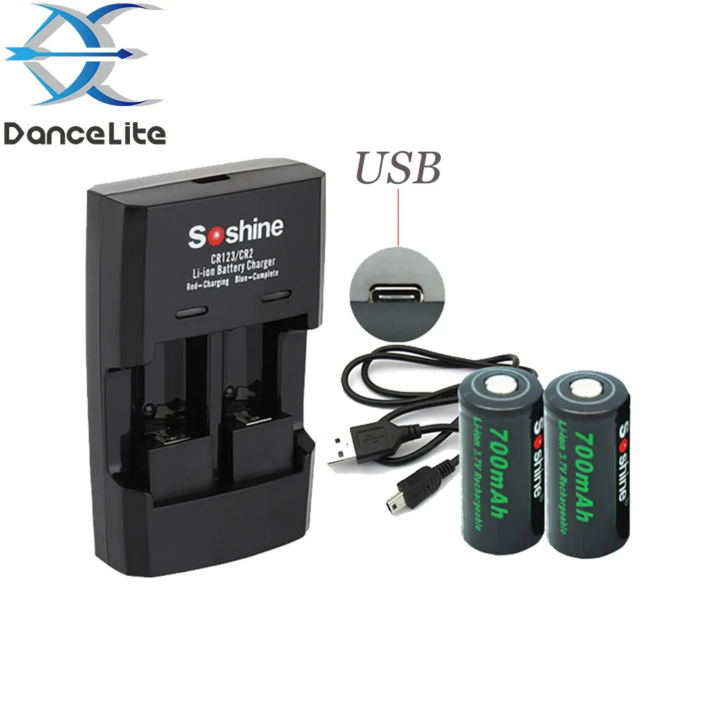 Soshine SC-S5 Smart Independent USB Charger For 3.7V CR123 CR2 16340 CR123A Rechargeable Battery Batteries