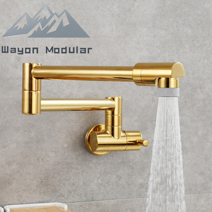 Grifo de <span class=keywords><strong>Pared</strong></span> Plegable Moderno de Lujo Wayon, Dorado, para Cocina Profesional y Estufa - Product Image 2