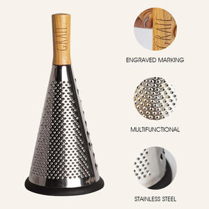 <span class=keywords><strong>Râpe</strong></span> <span class=keywords><strong>à</strong></span> fromage <span class=keywords><strong>rotative</strong></span> multifonction avec poignée en <span class=keywords><strong>bois</strong></span>, en acier inoxydable, pour légumes et fromage - Product Image 5