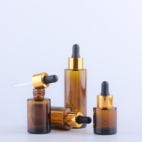 Flacon compte-gouttes en verre ambré rond à épaule plate de 20ml, 30ml, 40ml, 50ml, 60ml pour huiles essentielles, sérums de soin et emballages cosmétiques