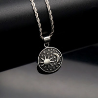 Sailor Moon colgante sol media luna colgante redondo medallón collares Luna y sol collar