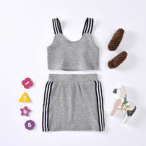 Conjunto de Ropa de Verano 2021 para Niñas, Conjunto de Falda y Top de Punto de 2 Piezas, Conjunto de Suéter y Top Corto para Bebés y Niñas Pequeñas - Product Image 6