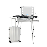 Obox Rood Fruit Rits Multi-Functionele Rollende Make-Up Doos Lade Grote Capaciteit Opslag Voor Kaptafel Milieuvriendelijk Cosmetisch
