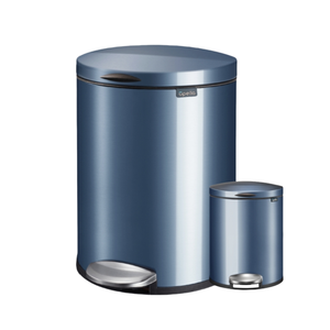 Poubelle ronde en acier inoxydable de 12L à pédale pour hôtel, seau de rangement debout en plastique PP pour salle de bain, poubelle de 5L - Product Image 2