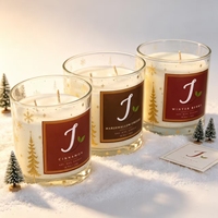 Vela Aromática AIKUN Personalizada con Diseño Festivo, Cera de Soya, Doble Mecha, en Frasco de Vidrio, Aroma Navideño, para Regalos