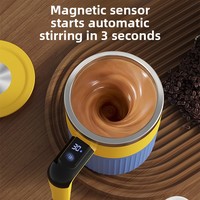 Mug à agitation magnétique électrique entièrement automatique avec corps en plastique pour préparer du café, du lait en poudre, du lait de soja
