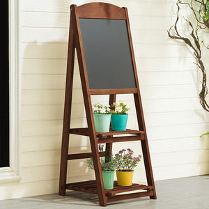 Solid wood balcony flower rack, floor-standing folding green plant <b>storage</b> rack, outdoor shop decoration, entrance blackboard, - Product Image 1