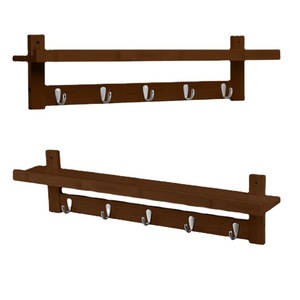 Nordic Style Wall Mounted Coat Rack Solid Wood Entryway <b>Hook</b> Key Rack Multipurpose Durable Retro Color Rectangle Shape - Product Image 5