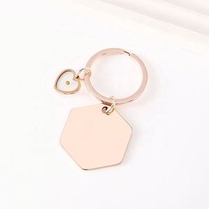 Llavero de Acero Inoxidable Hexagonal con Grabado Láser, Impresión a Color, Material en Blanco, Diseño de Semilla de Mostaza, para DIY - Product Image 5