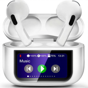 Auriculares Inalámbricos con Control Táctil, Pantalla LCD, Cancelación de Ruido ENC, Batería de Larga Duración, Auriculares Estéreo - Product Image 1