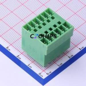KF2EDGVH-3.81-2*6P Plug-in Terminal Block Through hole,P=3.81mm Connector Board-to-Board / Socket - Closed 2x6P 3.81mm Green - Product Image 1