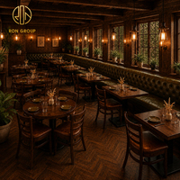 Ensemble de restaurant Ron Group : Table carrée en bois durable, banquette capitonnée et chaise en cuir – Mobilier commercial