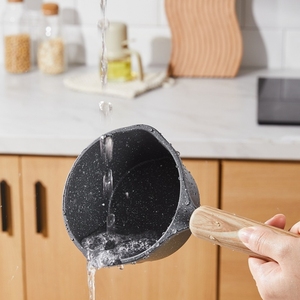 Utensilios de cocina antiadherentes de mármol <span class=keywords><strong>Carote</strong></span> de salpicaduras de aceite Mini sartén para huevos antiadherente aceite caliente que vierte llovizna olla pequeña - Product Image 6