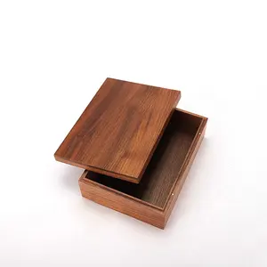 Walnut Wooden Storage Gift Box Retro Custom Luxury Packaging With Lid Factory Wholesale Jewelry Packing Box For Chocolate
