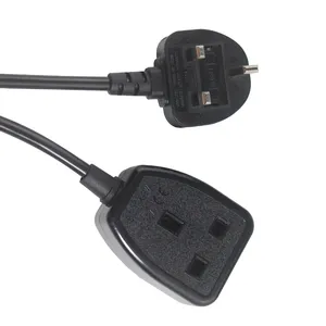 3 Pin Plug Extension Cord Home Uk Cable Iec320male Female To Bs1363 110V Ac Power Socket