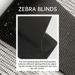SAMADHI Modern Electric Polyester Fabric Double Layer Day Night Indoor Zebra Roller Blinds <b>Shades</b> Horizontal Pattern - Product Image 3