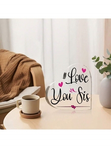 1 adorno de corazón acrílico encantador para cumpleaños de <span class=keywords><strong>hermanas</strong></span>, Día de San Valentín, decoración de escritorio para el hogar versátil - Product Image 4