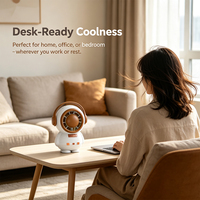 Mini ventilateur portable Astronaute 3 vitesses 40-60 min Silencieux Or Gris Noir Rafraîchissement estival Cadeau créatif