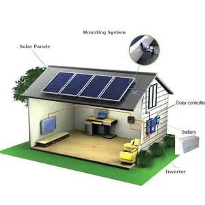 Juego completo de sistema de energía Solar para el hogar, Kit de Panel de 5000W, 5KW, precio de fábrica