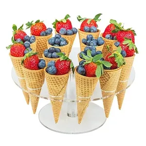 Présentoir de crème glacée en acrylique Transparent, support de cône de crème glacée en acrylique personnalisé