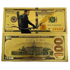 Plusieurs designs de billets de banque commémoratifs en feuille d'or 24K sur le thème des films américains, personnages de Marvel, super-héros, 100 $ - Product Image 6