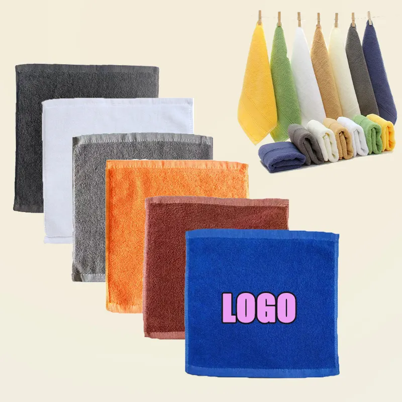 Fabbrica personalizzare LOGO all'ingrosso bianco pulito panno 100 cotone/microfibra 30*30cm 35*35cm piccolo asciugamano per unghie Spa