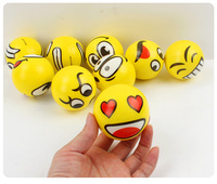 TJ MARK Ballon en PU jaune avec visage souriant, mini jouet souple éducatif, anti-stress parent-enfant, forme animale élastique, logo personnalisé pour enfants