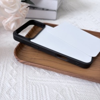 Coque de téléphone antichoc DIY en TPU+PC vierge pour transfert thermique, finition mate nacrée blanche, 3 styles de cadre texturés