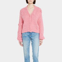 Cardigan Femme Tricoté à la Machine Modèle Designer Personnalisé 2023 Hiver Décontracté 100% Cachemire Col en V Manches Longues Coupe Ample
